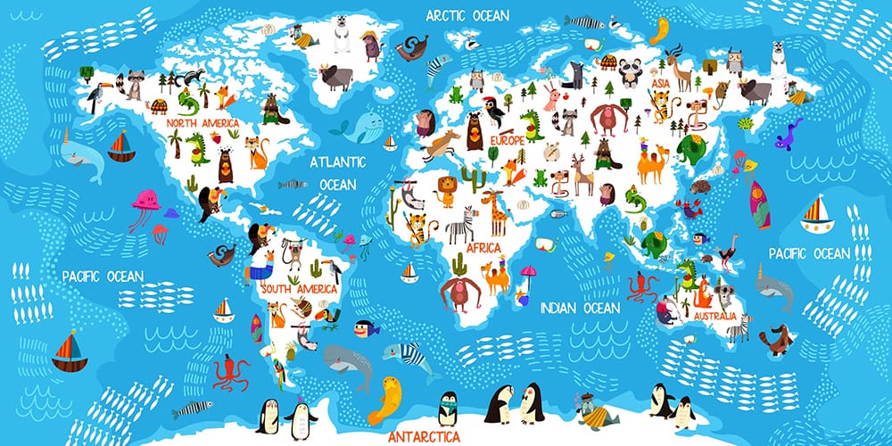 World Animals In a Map